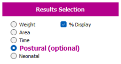 Dynamic Weight Bearing - Postural Module Menu